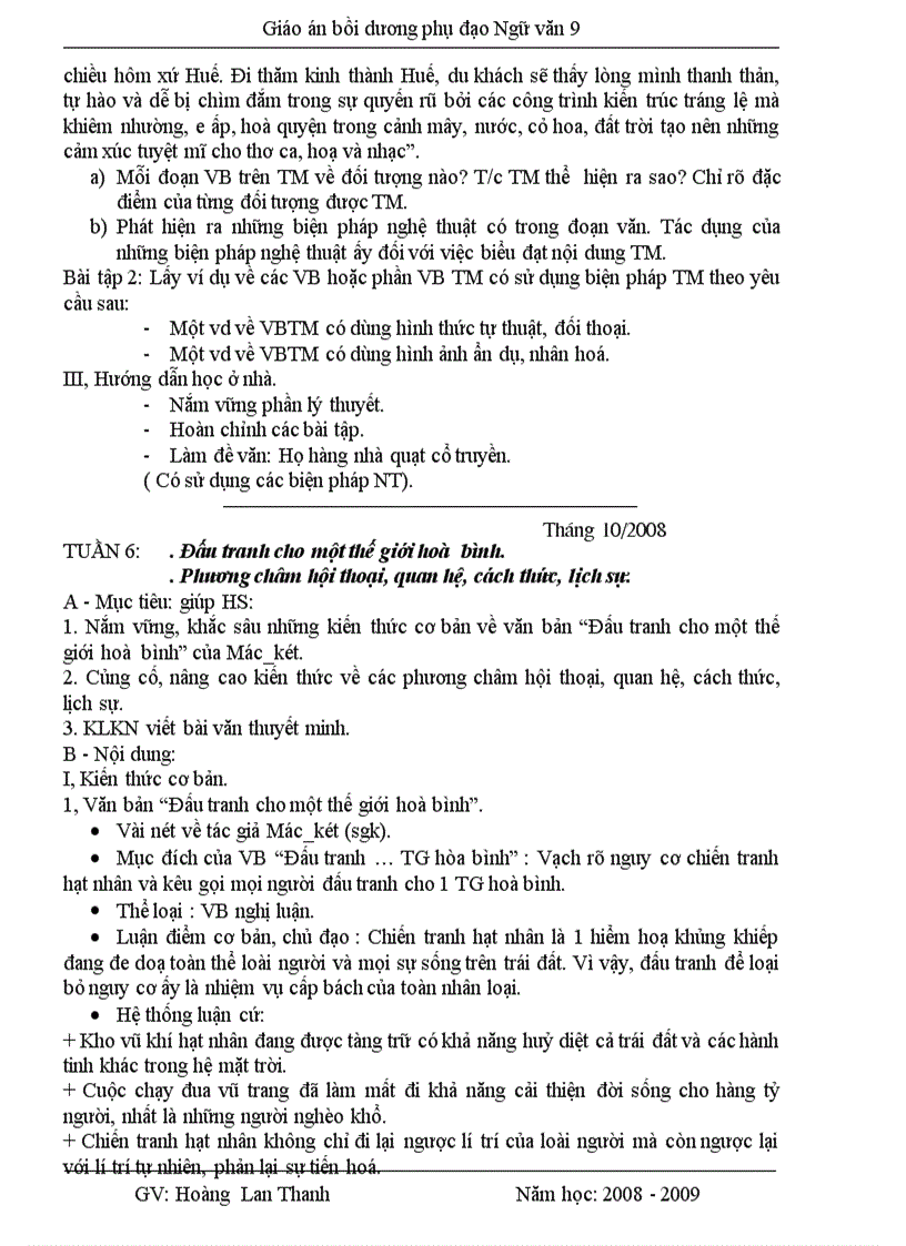 image for page Giáo án bồi dưỡng Ngữ văn 9