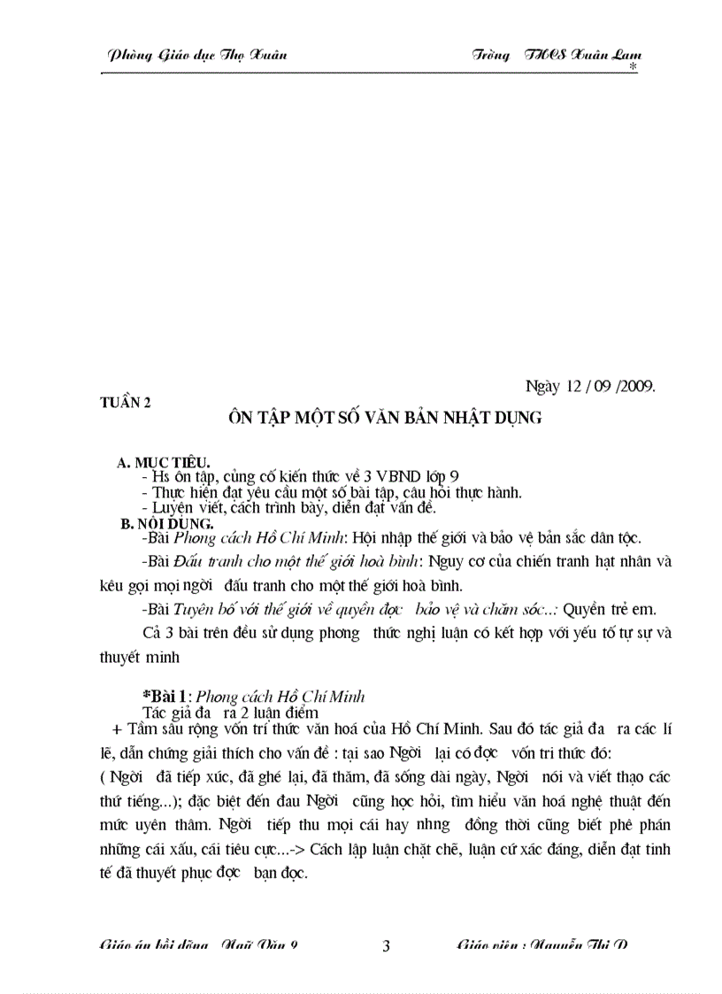 image for page Giáo án bồi dưỡng văn 9