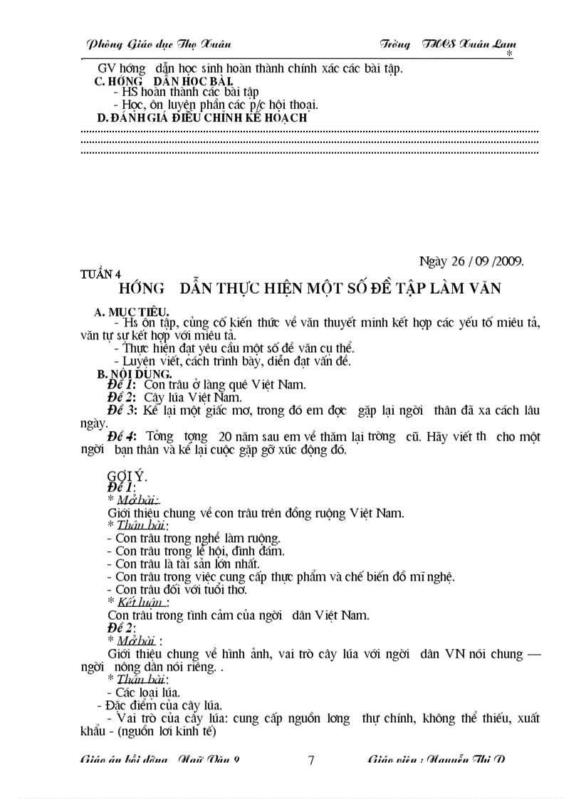 image for page Giáo án bồi dưỡng văn 9