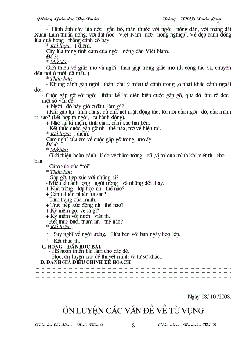 image for page Giáo án bồi dưỡng văn 9