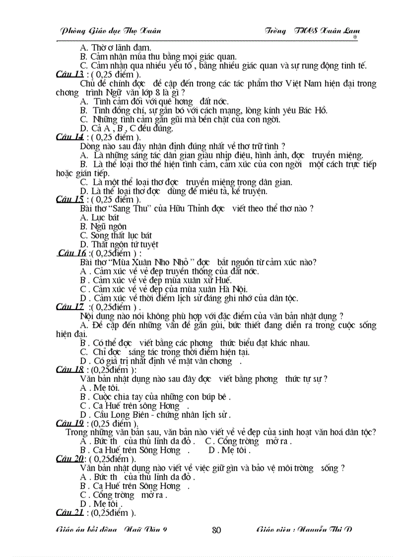 image for page Giáo án bồi dưỡng văn 9