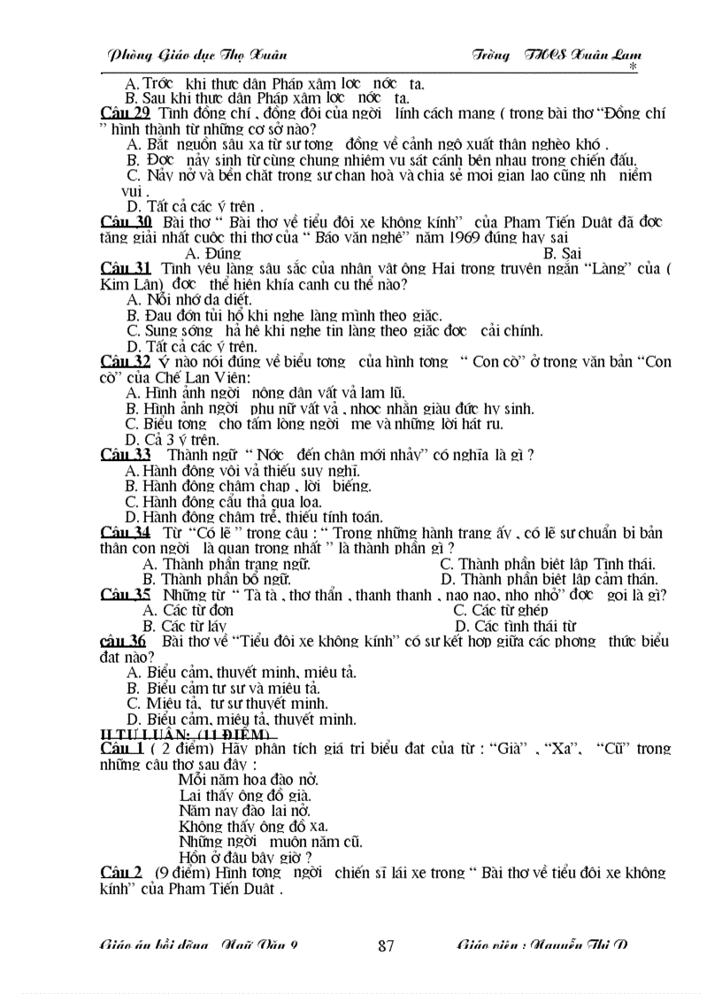 image for page Giáo án bồi dưỡng văn 9