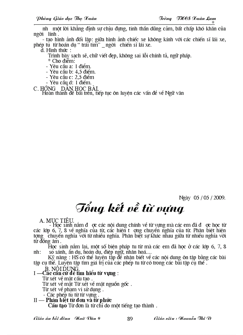 image for page Giáo án bồi dưỡng văn 9