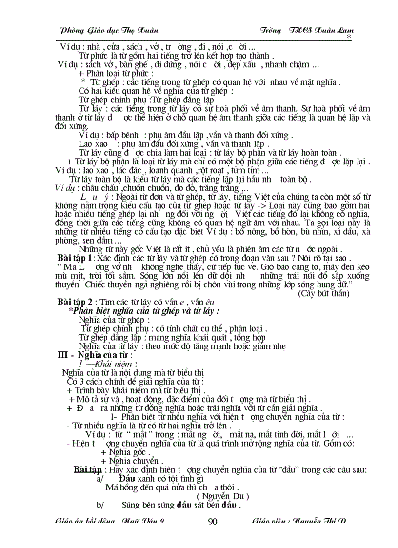 image for page Giáo án bồi dưỡng văn 9