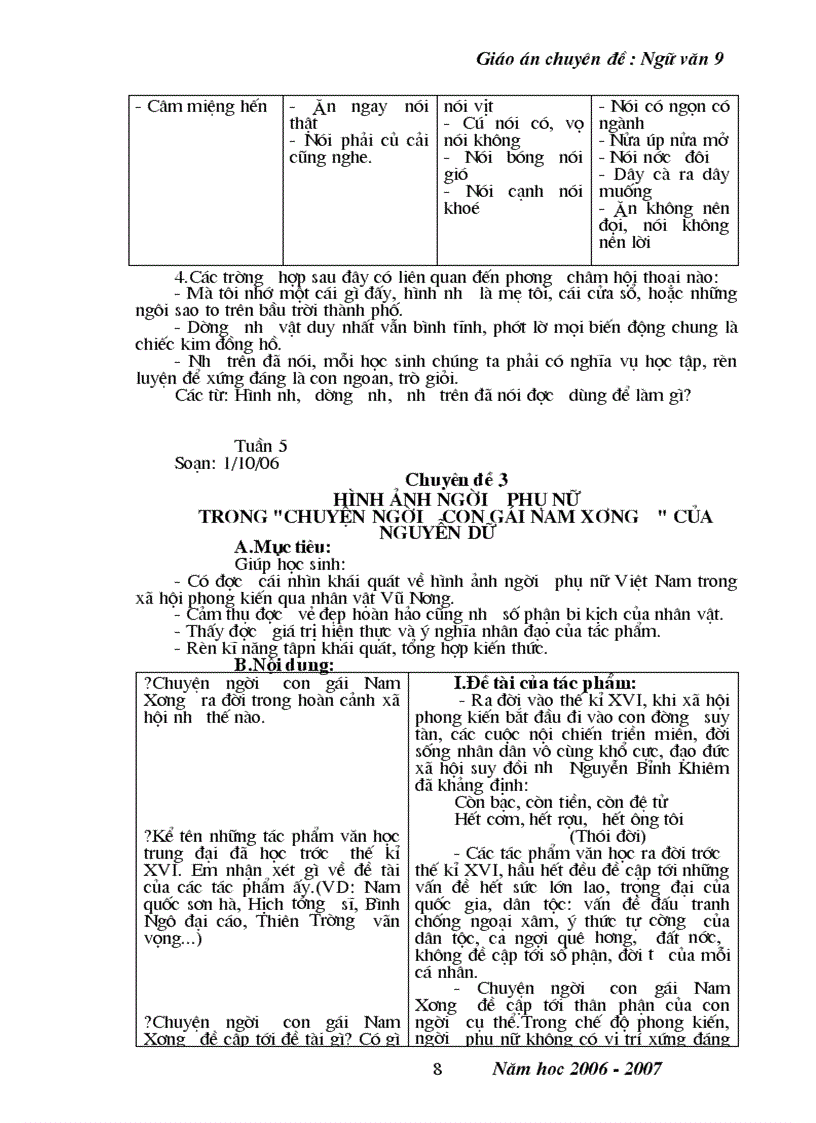 image for page Giáo án chuyên đề Ngữ văn 9