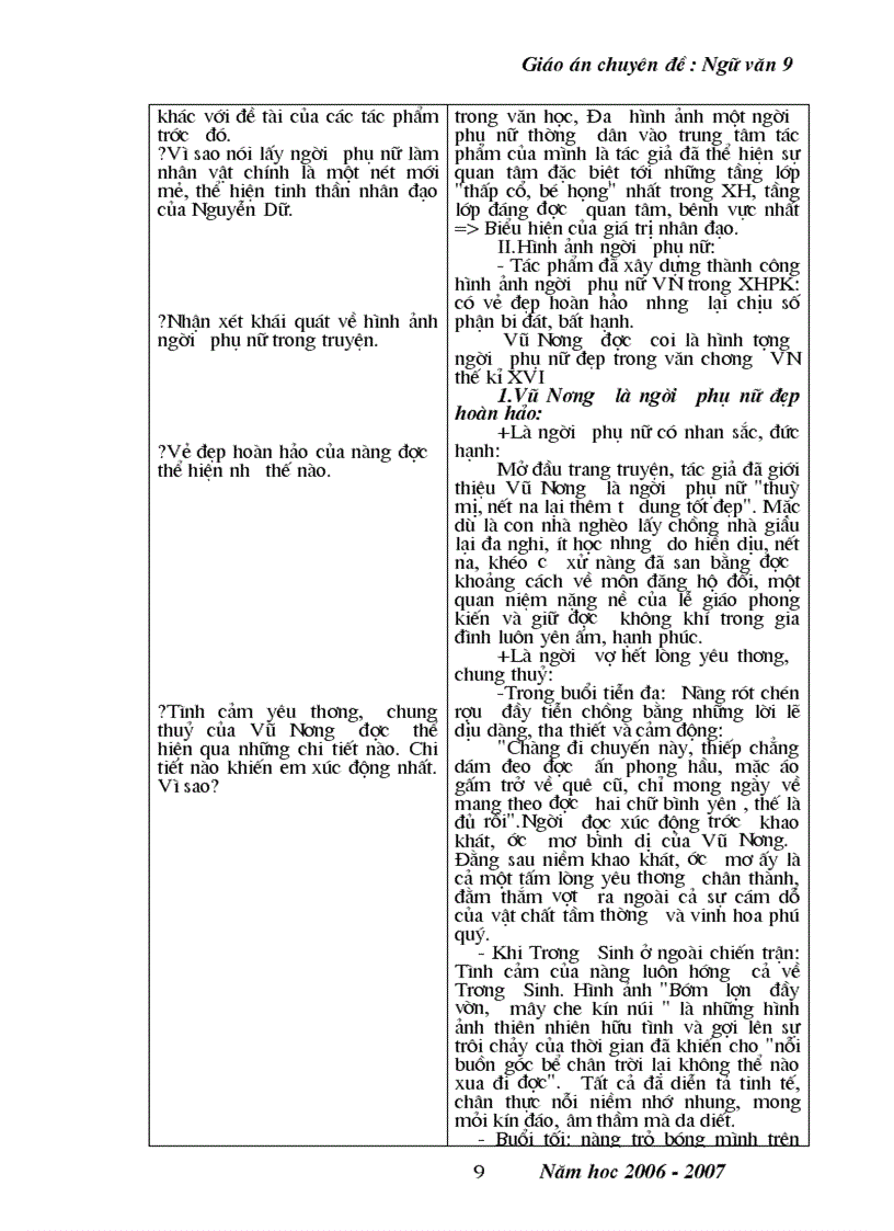 image for page Giáo án chuyên đề Ngữ văn 9