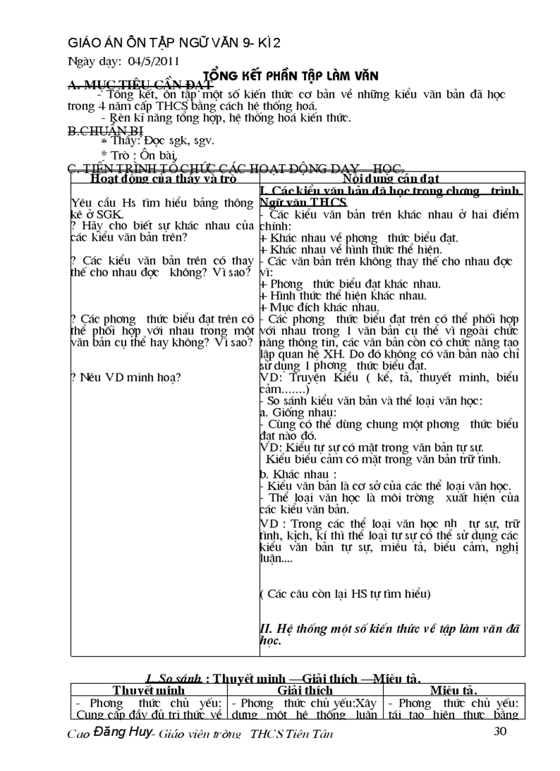 image for page Giáo án dạy thêm ngữ văn 9 kì 2