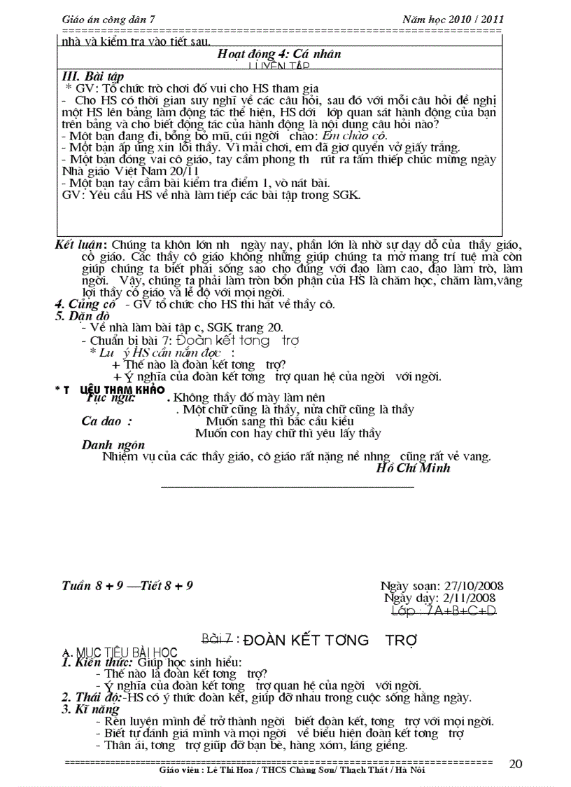 image for page Giáo án gdcd 7 chi tiết