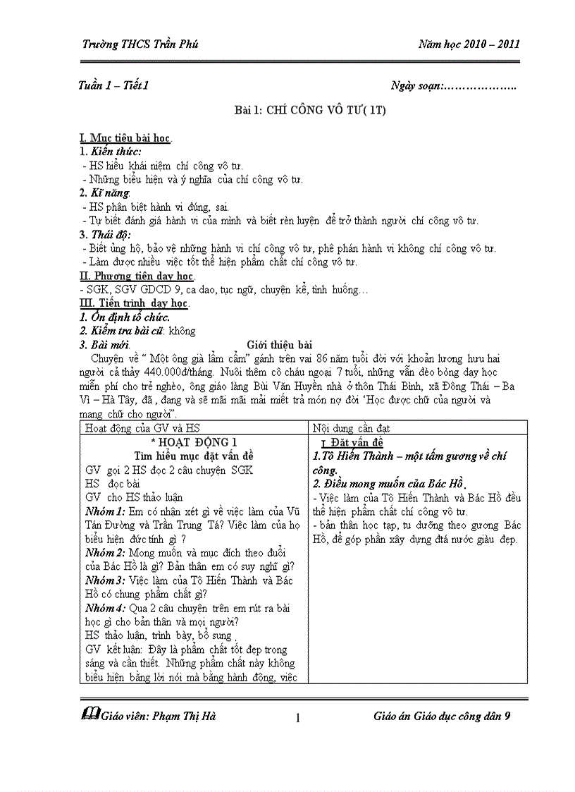 image for page Giáo án GDCD 9 5 bài