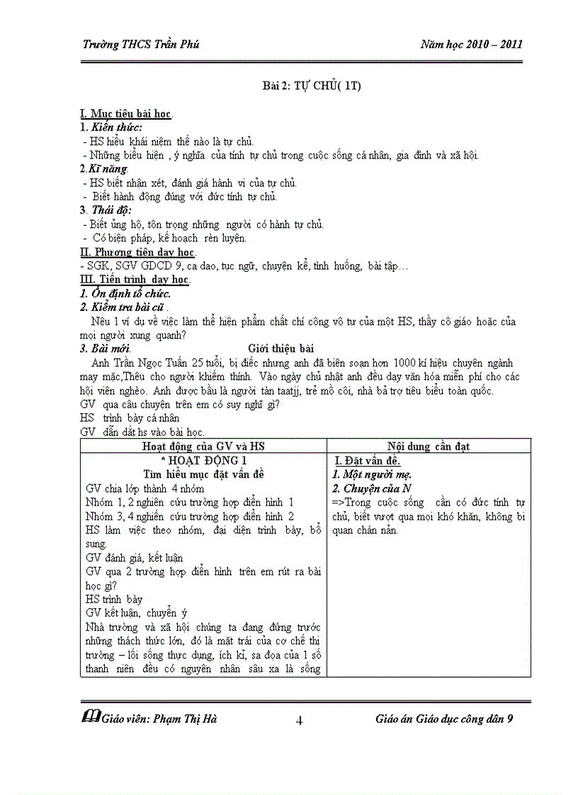 image for page Giáo án GDCD 9 5 bài