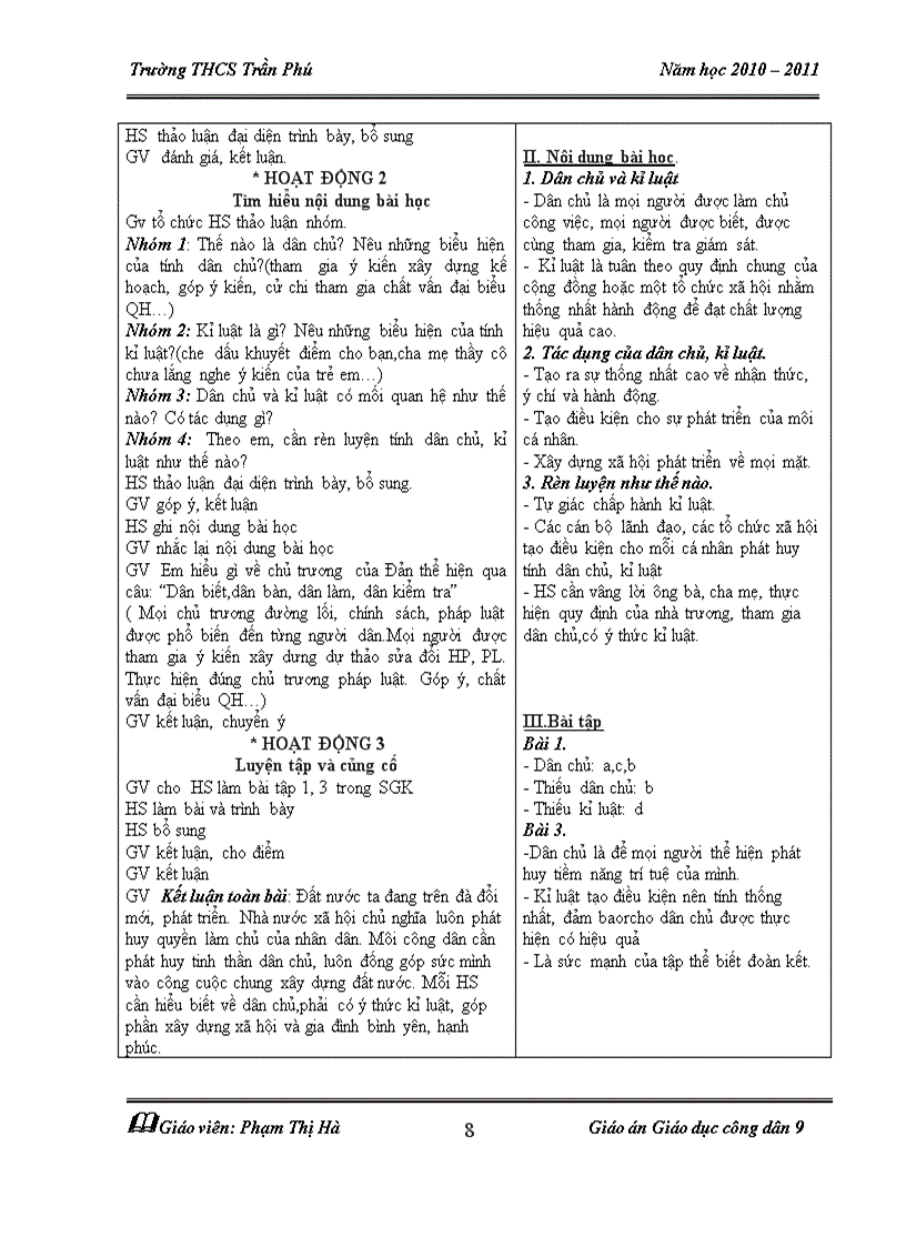 image for page Giáo án GDCD 9 5 bài