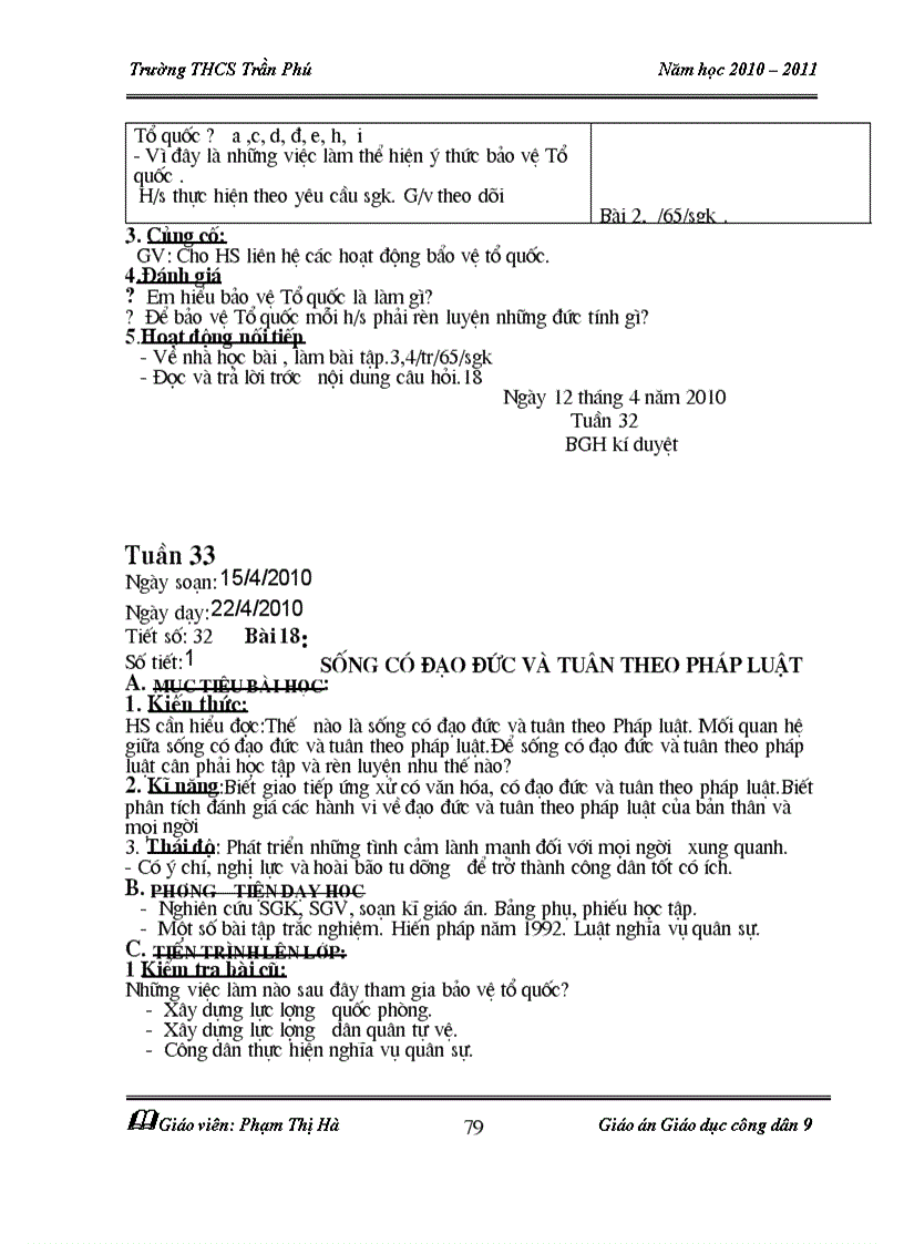 image for page Giáo án GDCD 9 5 bài