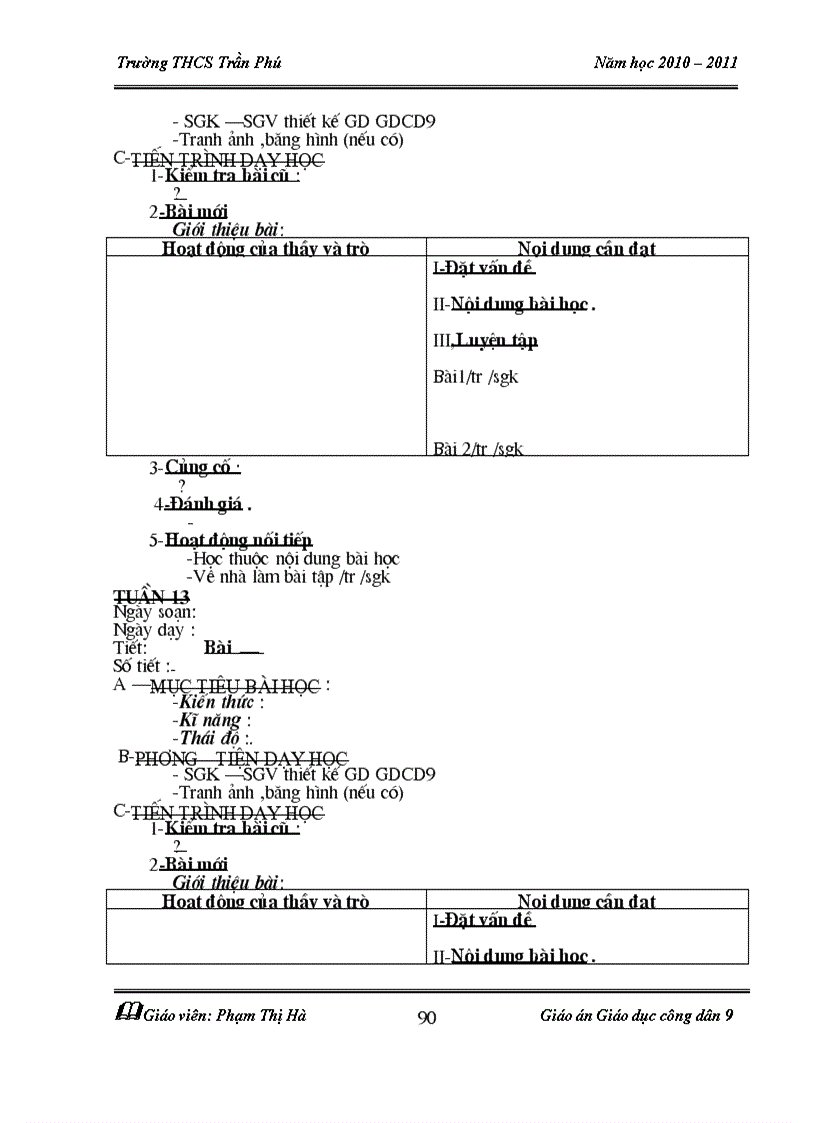 image for page Giáo án GDCD 9 5 bài