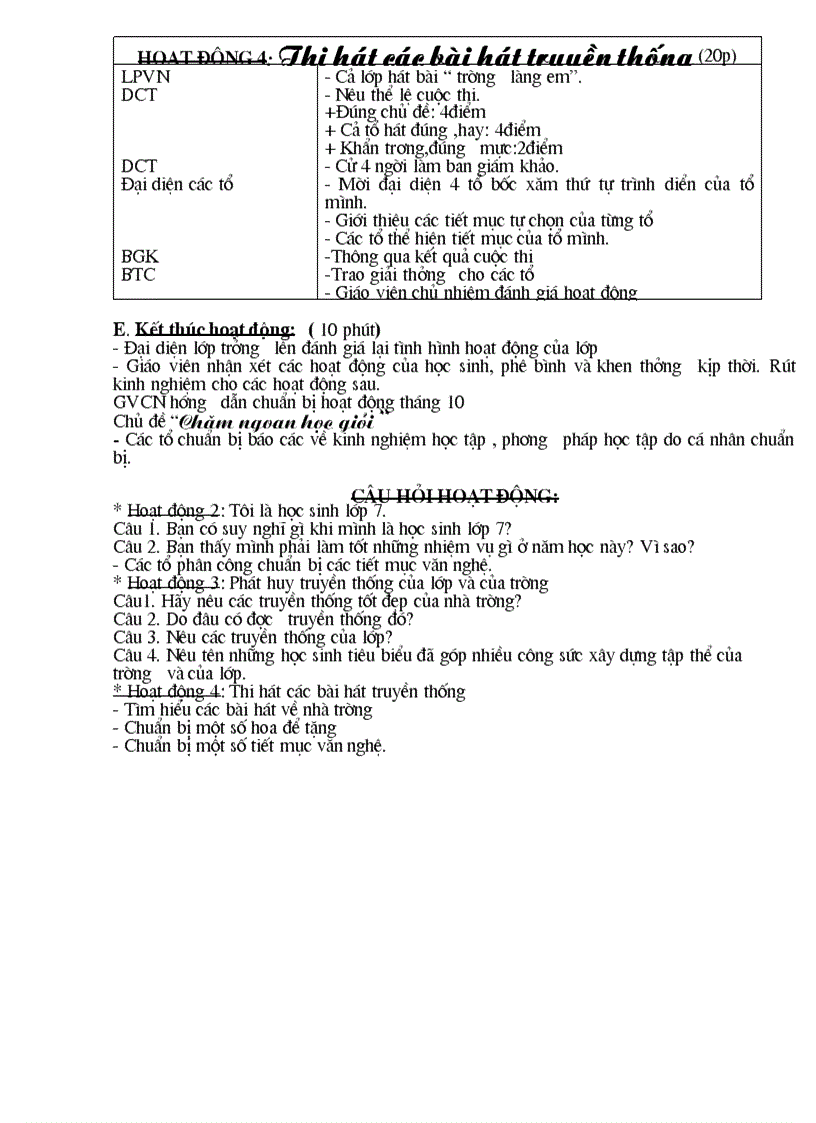 image for page Giáo án hoạt động ngoài giờ lên lớp