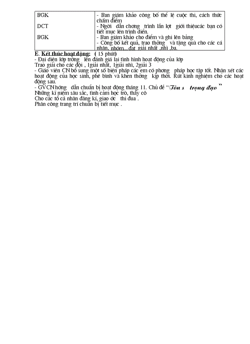 image for page Giáo án hoạt động ngoài giờ lên lớp