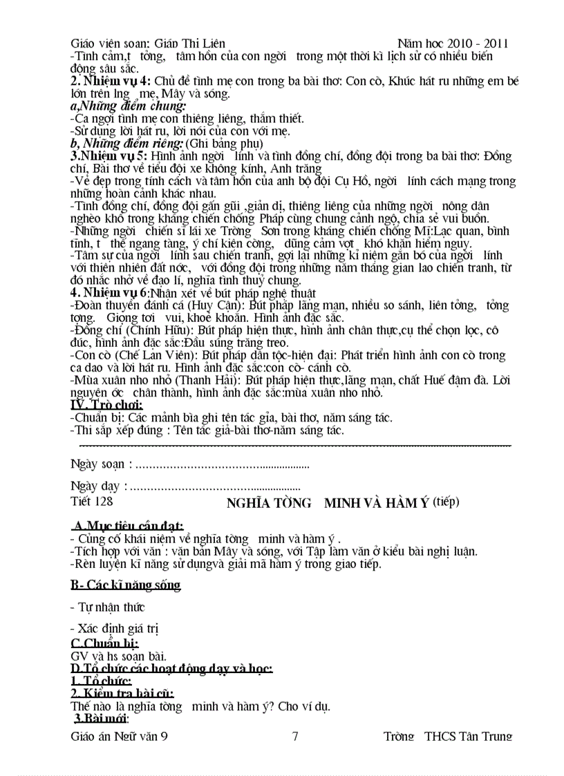 image for page Giao an lop 9 Ki II CKT KNS