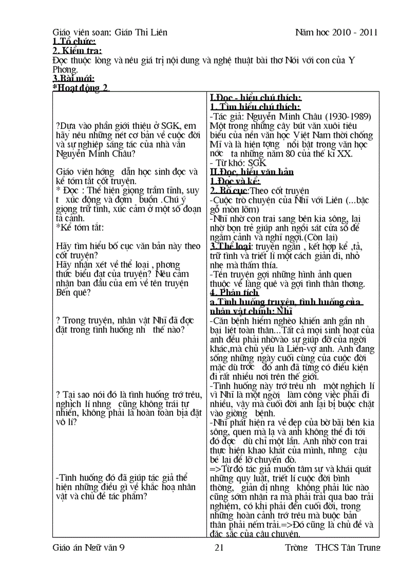 image for page Giao an lop 9 Ki II CKT KNS