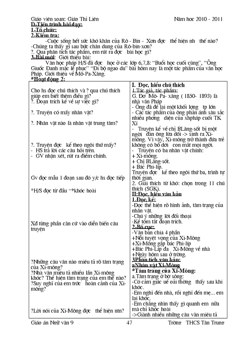 image for page Giao an lop 9 Ki II CKT KNS