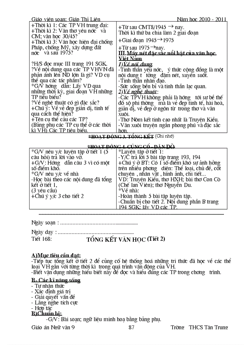 image for page Giao an lop 9 Ki II CKT KNS