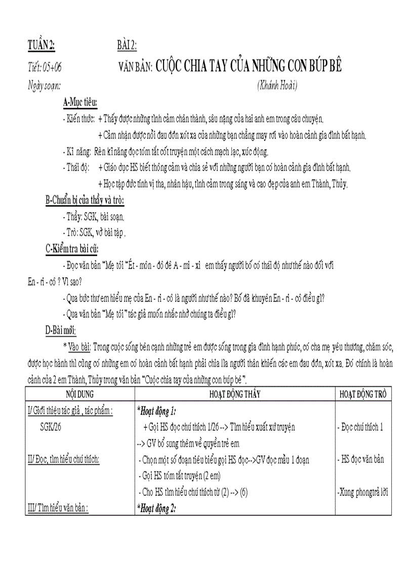 image for page Giáo án ngữ năm 7 HK I HOT 3 cột