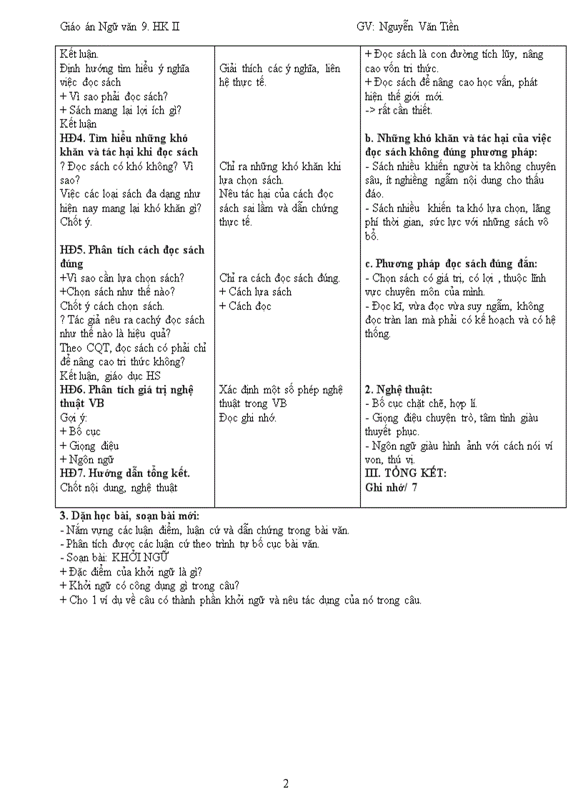 image for page Giáo án ngữ văn 9 3 cột CKTKN