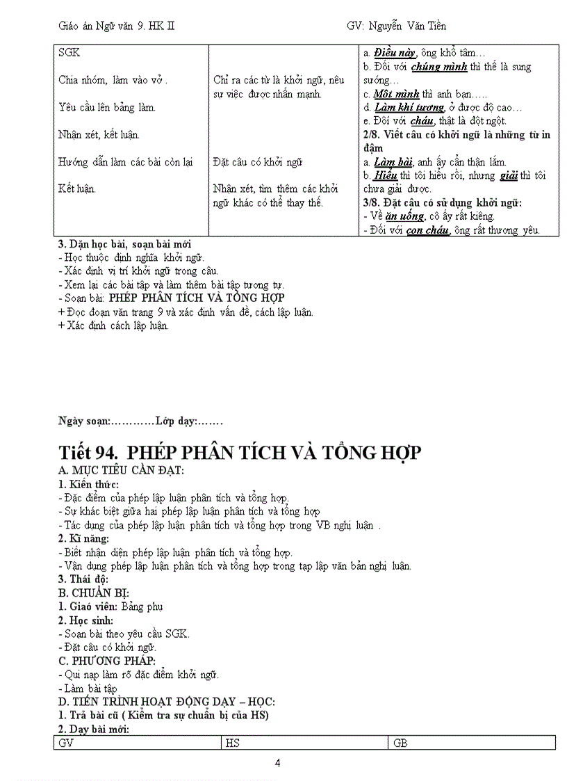 image for page Giáo án ngữ văn 9 3 cột CKTKN