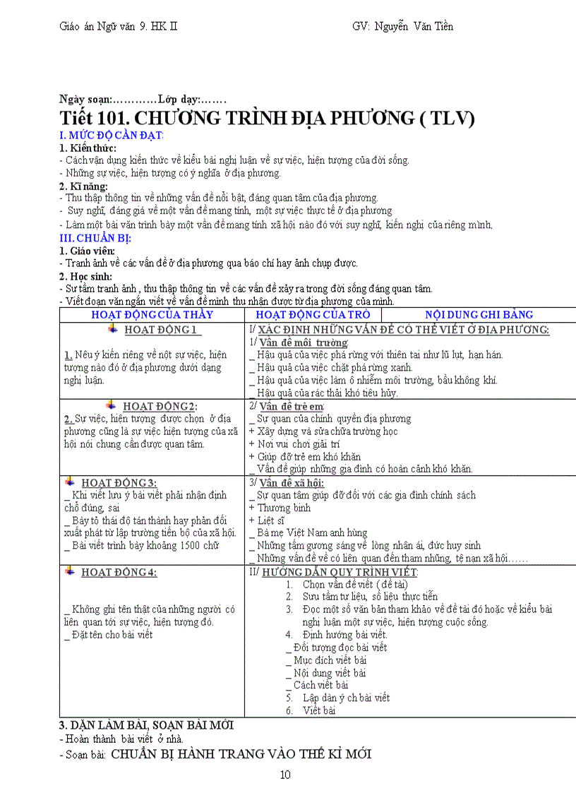 image for page Giáo án ngữ văn 9 3 cột CKTKN