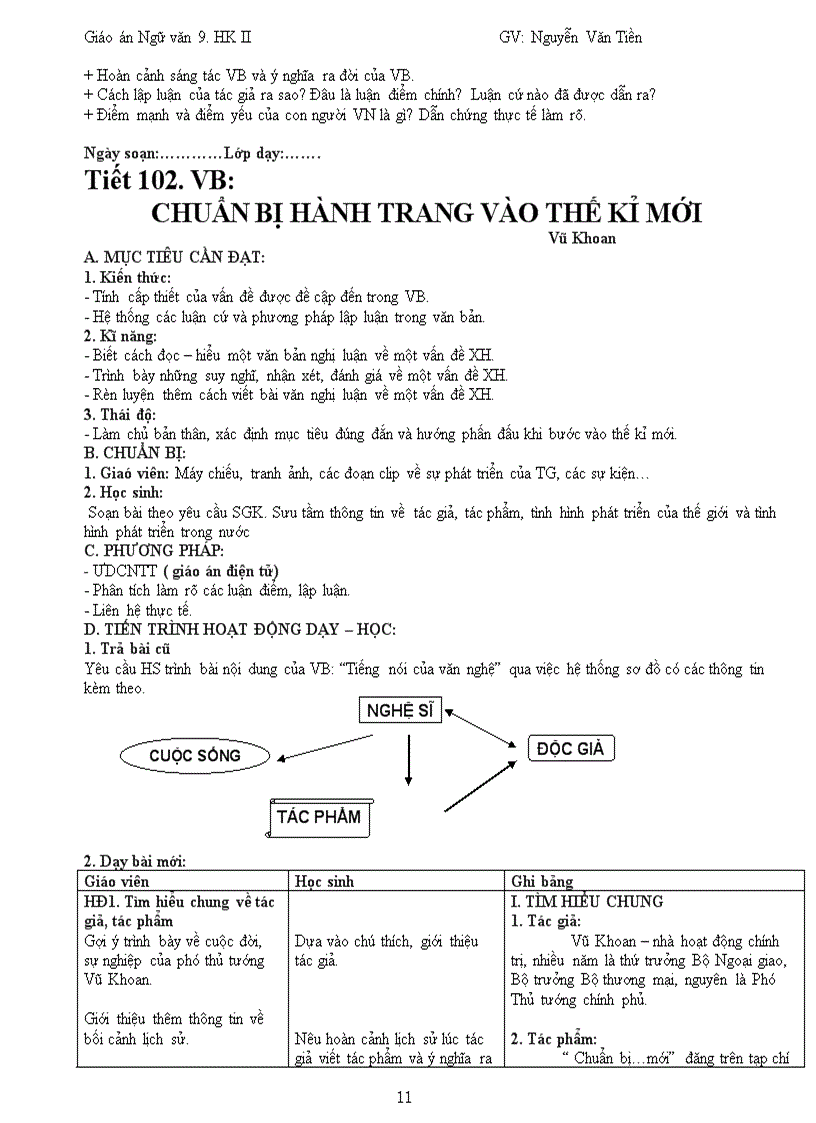 image for page Giáo án ngữ văn 9 3 cột CKTKN