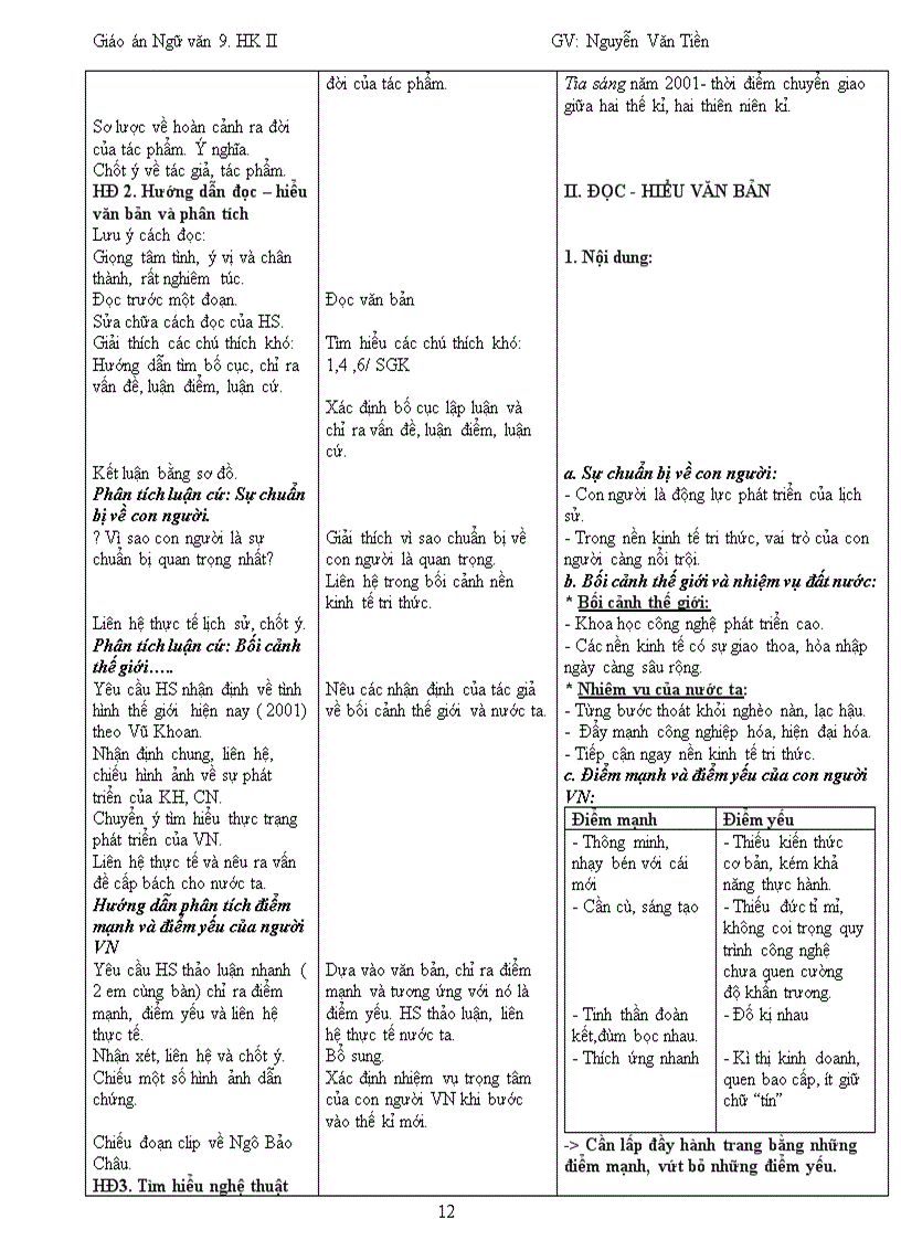 image for page Giáo án ngữ văn 9 3 cột CKTKN