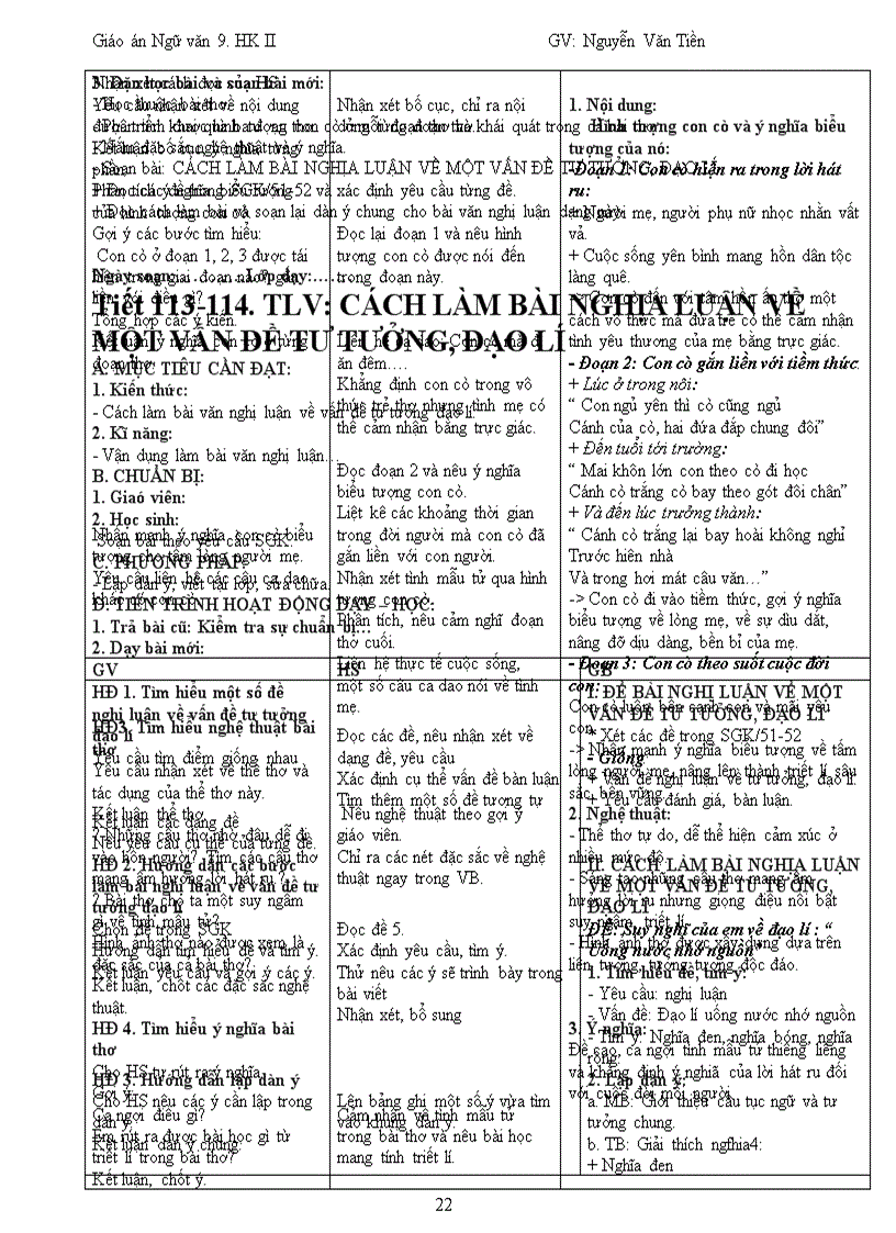 image for page Giáo án ngữ văn 9 3 cột CKTKN