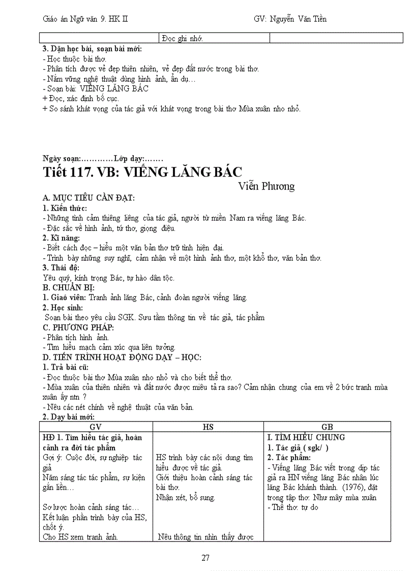 image for page Giáo án ngữ văn 9 3 cột CKTKN
