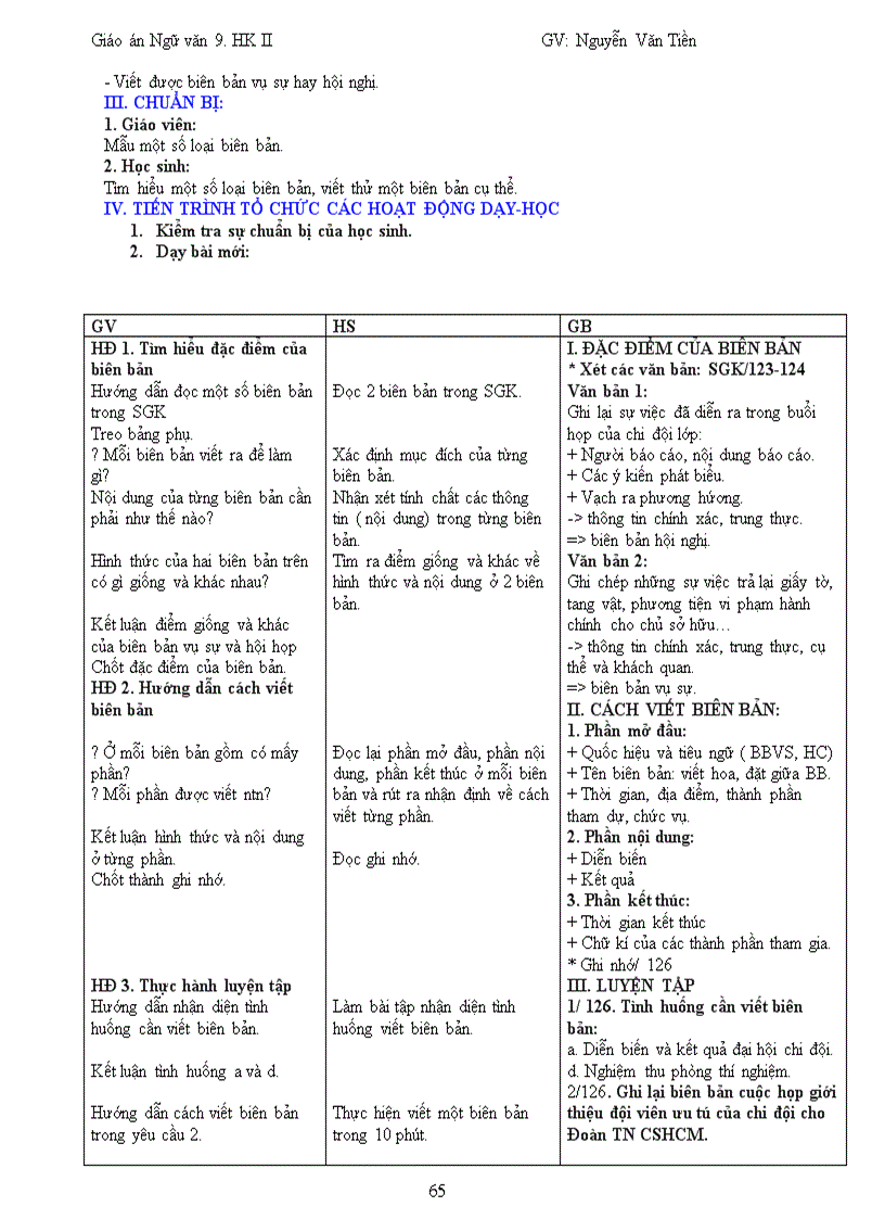 image for page Giáo án ngữ văn 9 3 cột CKTKN