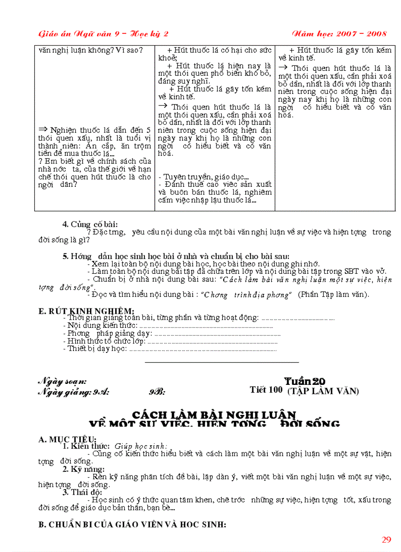 image for page Giáo án Ngữ văn 9 3 cột HK 2 quyển 1