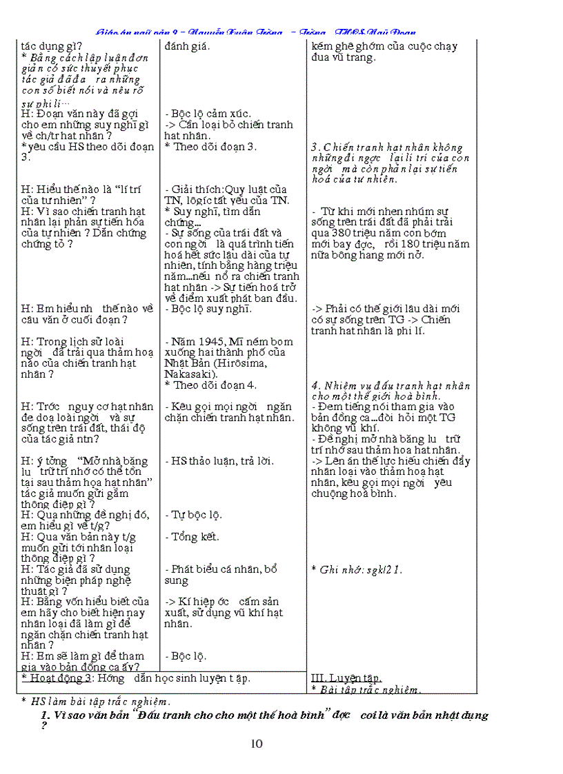 image for page Giáo án Ngữ Văn 9 cả năm 3cột