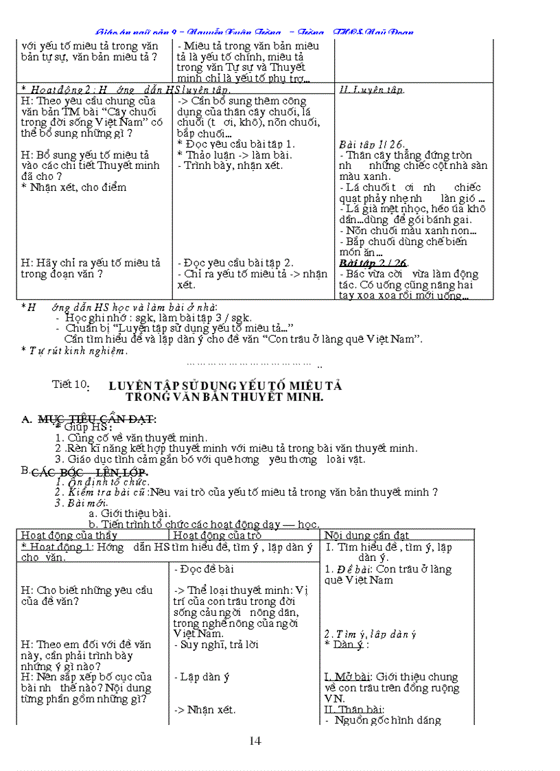 image for page Giáo án Ngữ Văn 9 cả năm 3cột