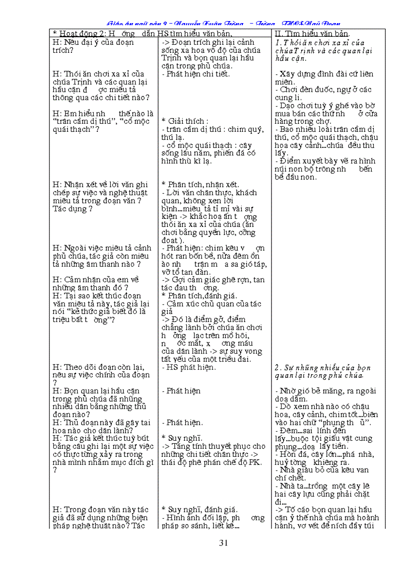 image for page Giáo án Ngữ Văn 9 cả năm 3cột