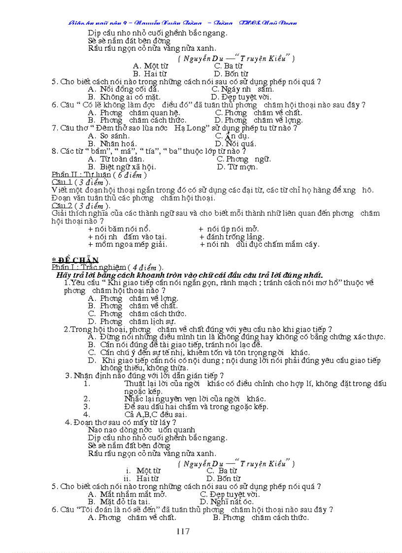 image for page Giáo án Ngữ Văn 9 cả năm 3cột