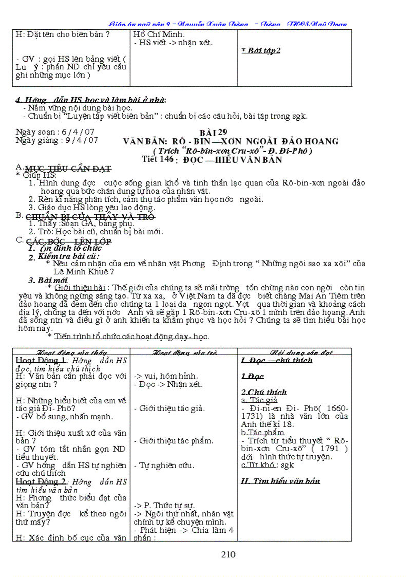 image for page Giáo án Ngữ Văn 9 cả năm 3cột