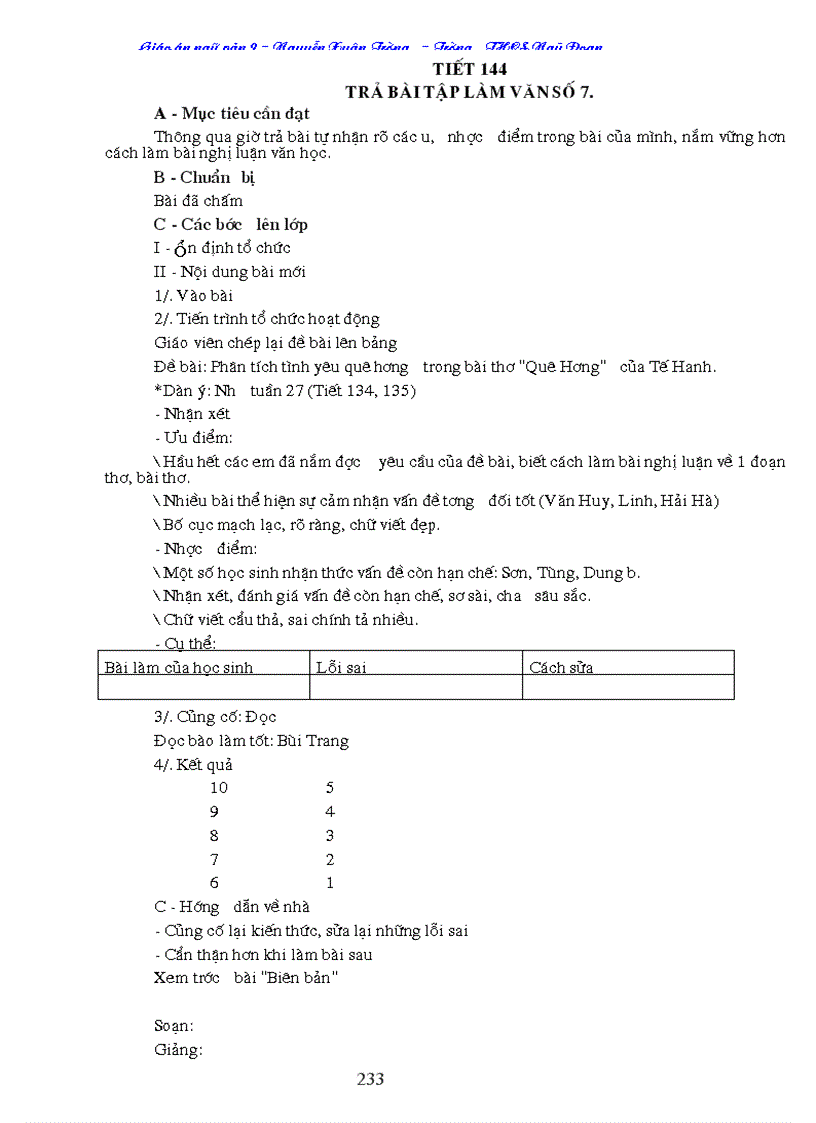 image for page Giáo án Ngữ Văn 9 cả năm 3cột