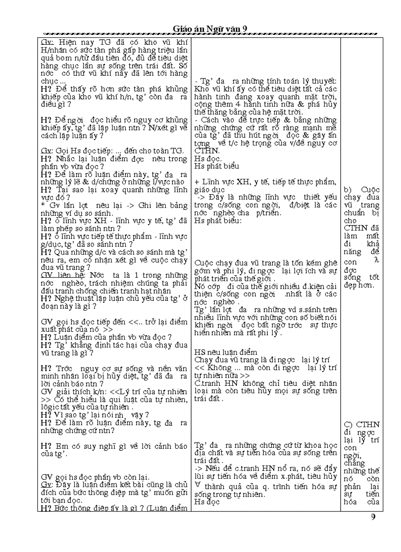 image for page Giáo án ngữ văn 9 cả năm 3cột 1