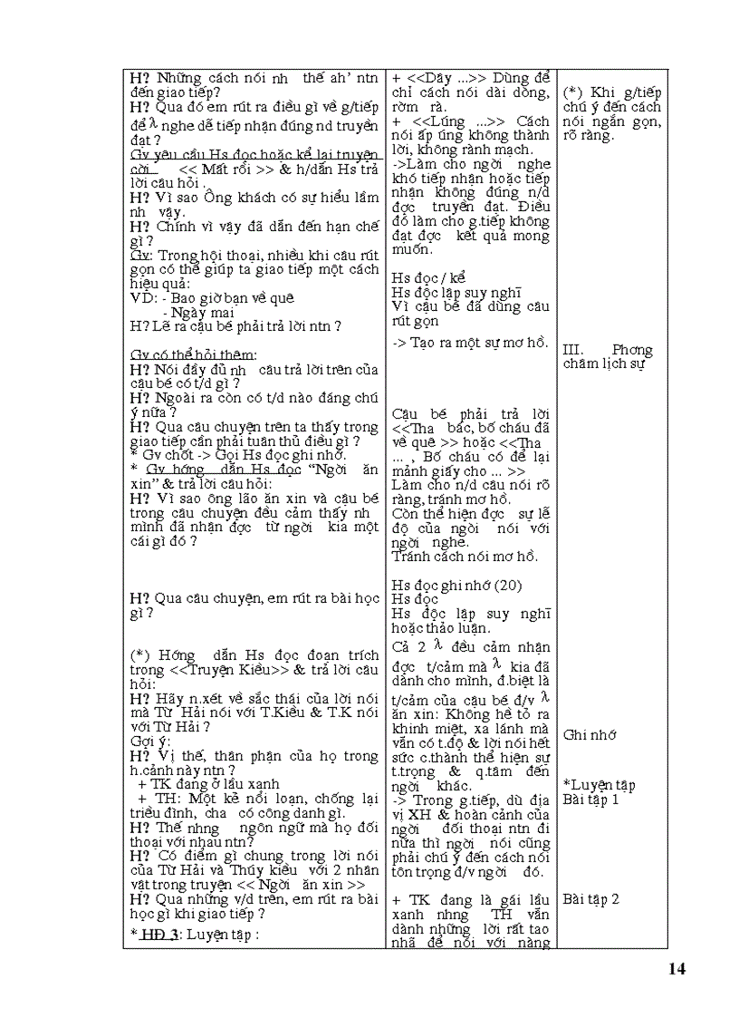 image for page Giáo án ngữ văn 9 chuẩn cả năm 3 cột