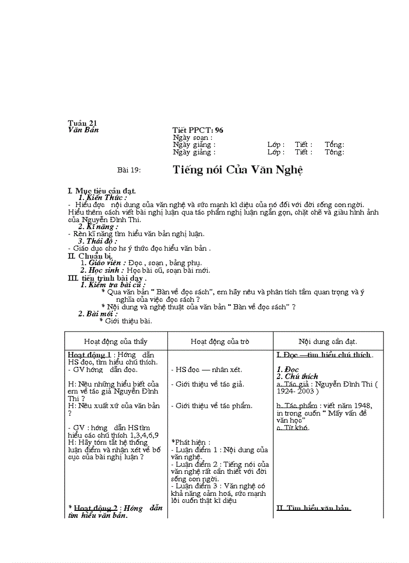 image for page Giáo án Ngữ văn 9 chuẩn kiến thức 2010 2011