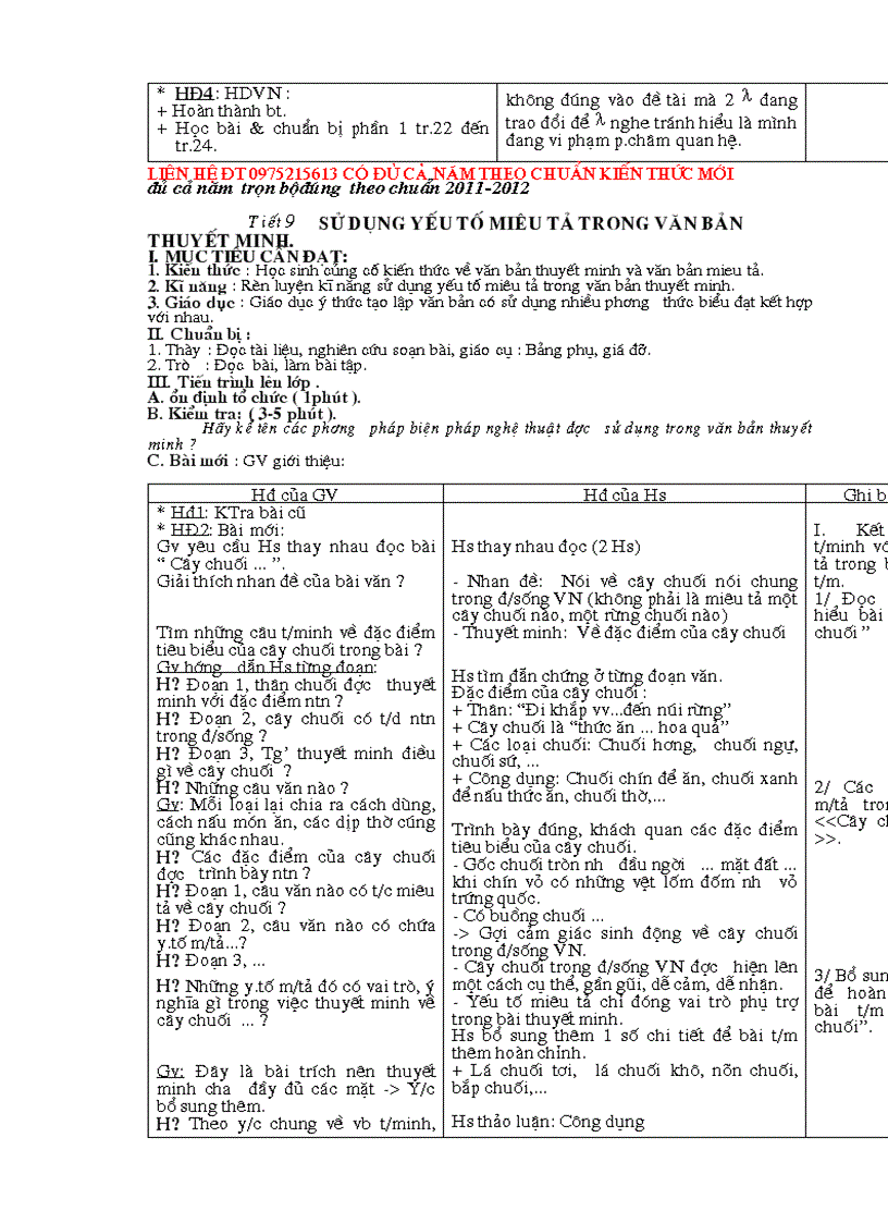 image for page Giáo án Ngữ văn 9 chuẩn KTKN