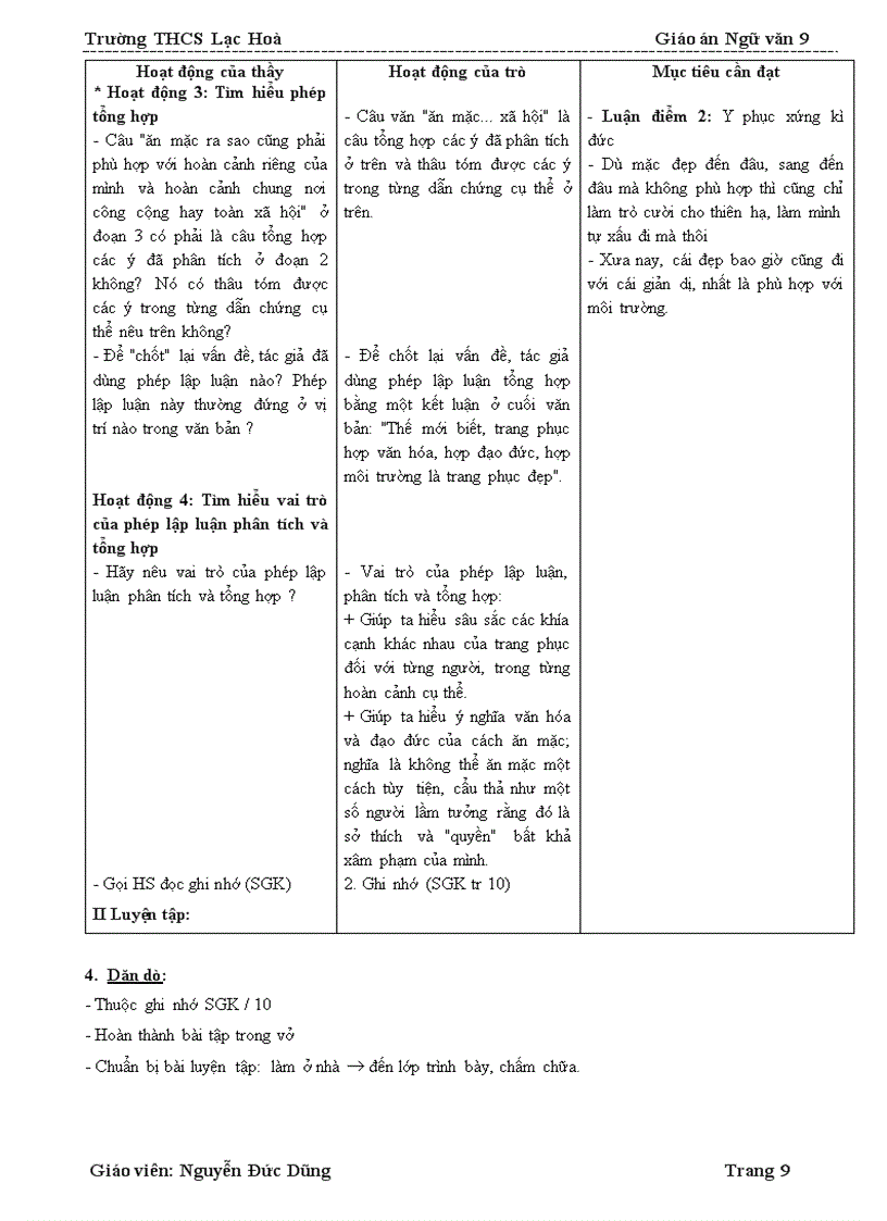 image for page Giáo án ngữ văn 9 HK II ba cột