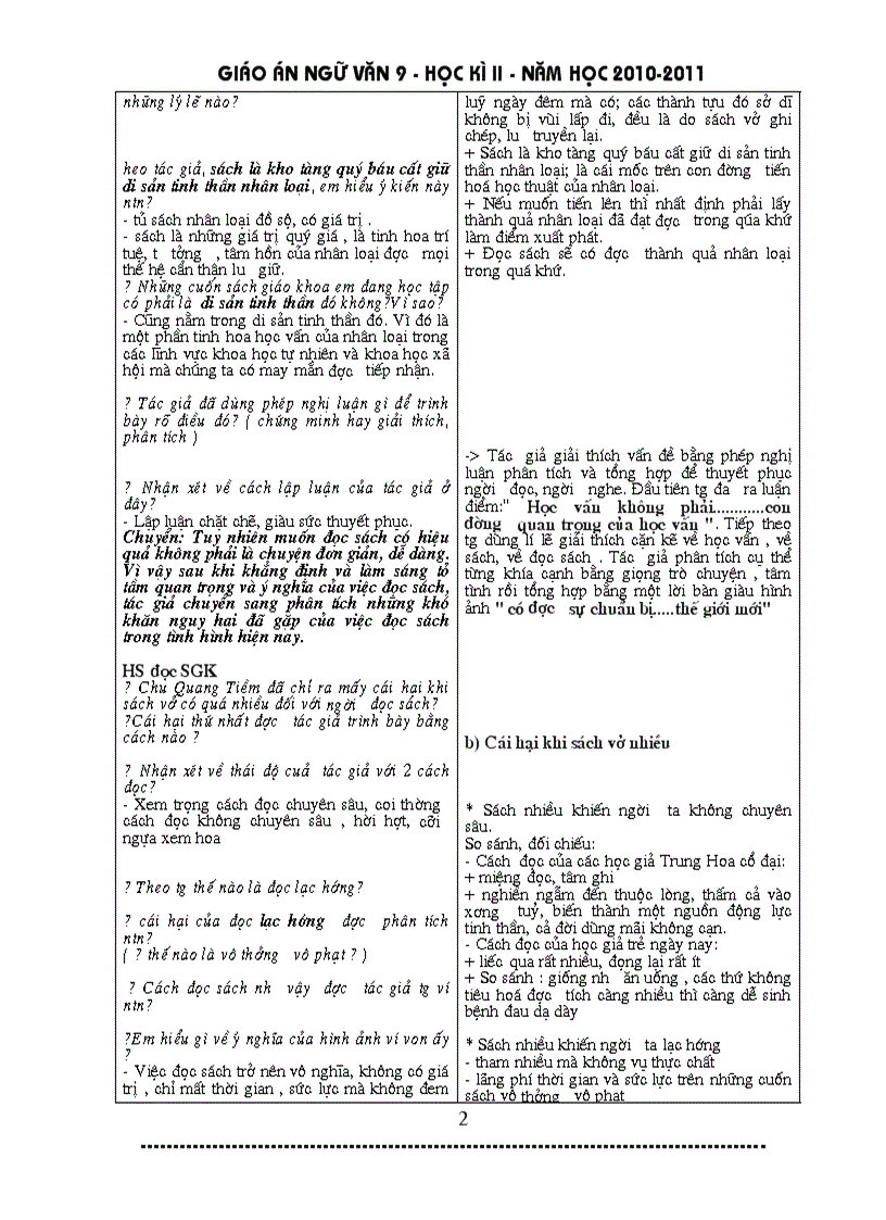 image for page Giáo án ngữ văn 9 HK II