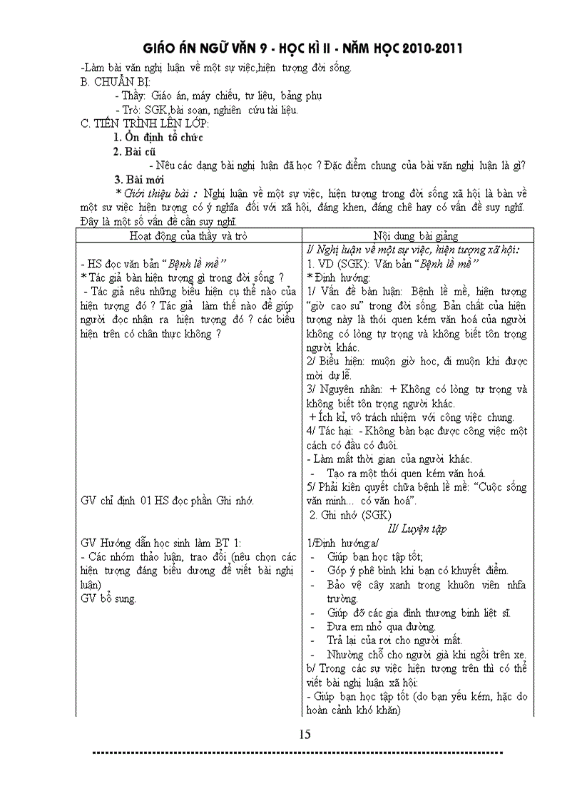 image for page Giáo án ngữ văn 9 HK II