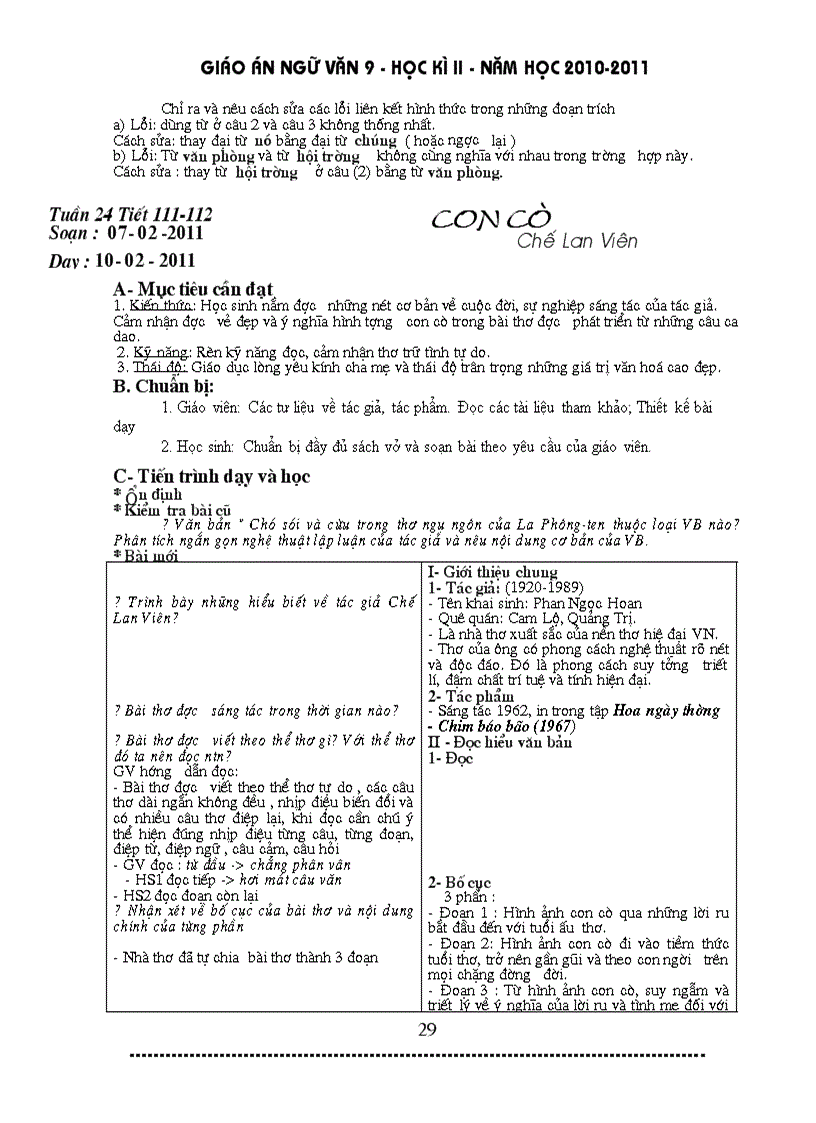 image for page Giáo án ngữ văn 9 HK II