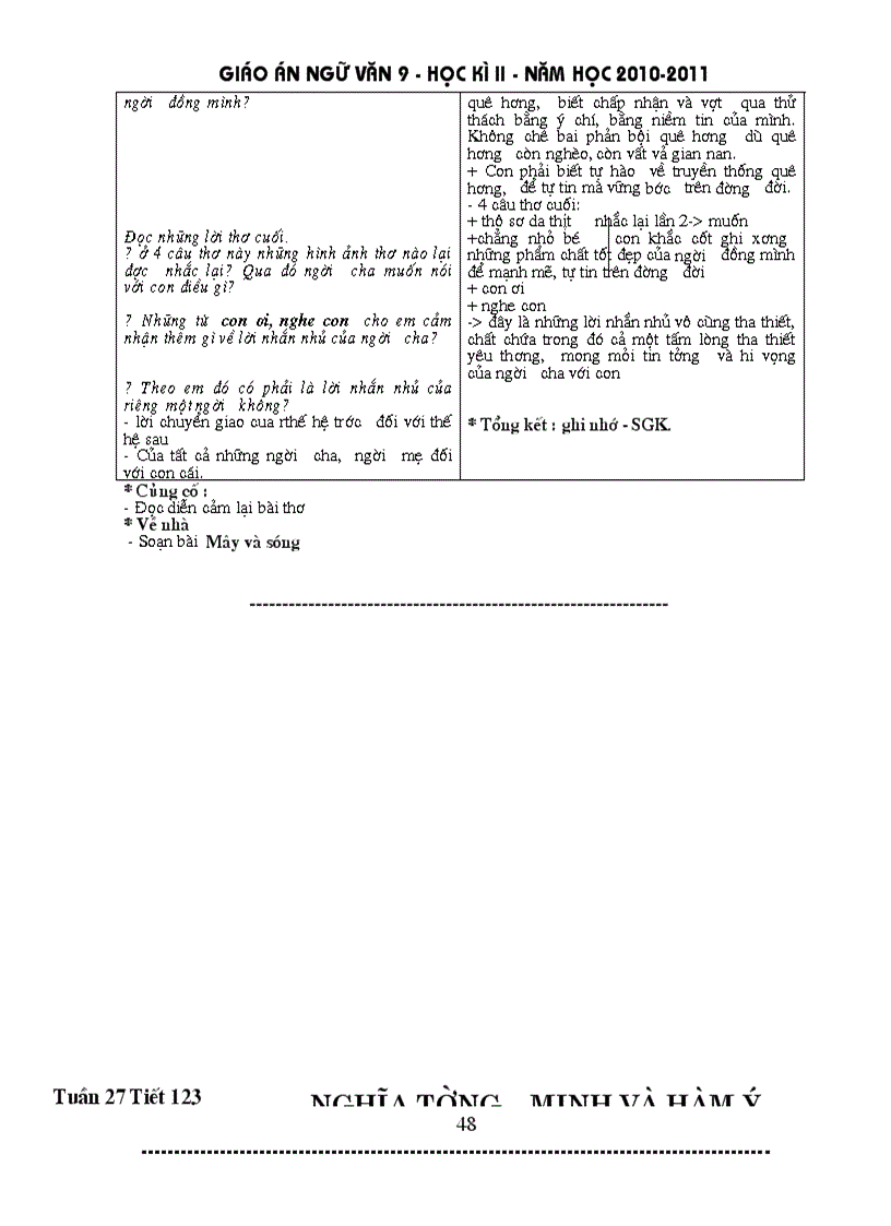 image for page Giáo án ngữ văn 9 HK II