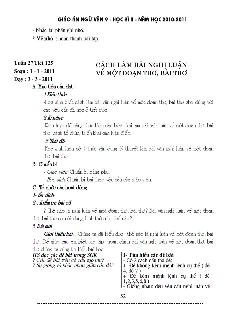 image for page Giáo án ngữ văn 9 HK II