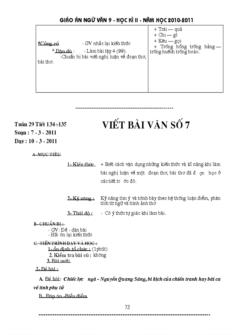 image for page Giáo án ngữ văn 9 HK II